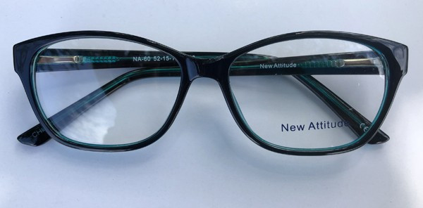 New Attitude NA60 Eyeglasses, 3 - Black Emerald