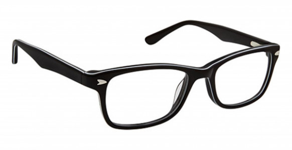 SuperFlex SFK-201 Eyeglasses, (3) BLACK WHITE