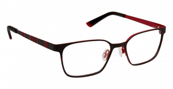 SuperFlex SFK-200 Eyeglasses, (1) BLACK RED