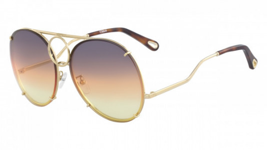 Chloé CE145S Sunglasses, (812) GOLD/GRY ORG YLLW /BROWN
