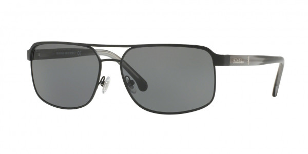 Brooks Brothers BB4040S Sunglasses, 167487 MATTE BLACK SOLID GREY (BLACK)