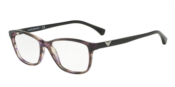 Emporio Armani EA3099F Eyeglasses, 5552 SHINY STRIPED VIOLET (VIOLET)