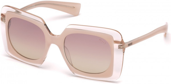 Emilio Pucci EP0079 Sunglasses, 74U - Shiny Lt. Rose & Transp. Lt. Rose / Grad. Rose Lenses W. Silver Flash
