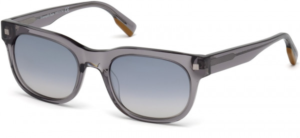 Ermenegildo Zegna EZ0101 Sunglasses, 20C - Transp. Dark Grey, Vicuna/ Gradient Smoke W. Silver Flash