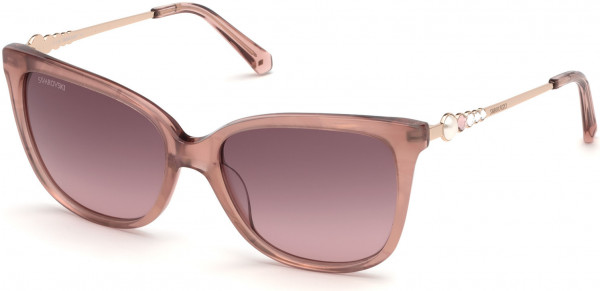 Swarovski SK0189 Sunglasses, 72T - Shiny Pink / Gradient Bordeaux Lenses
