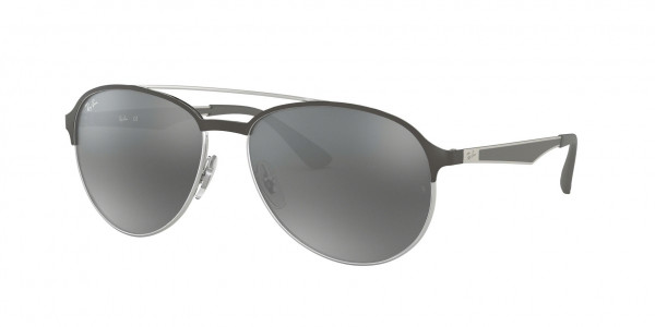 Ray-Ban RB3606 Sunglasses, 912688 MATTE GREY ON SILVER (GREY)