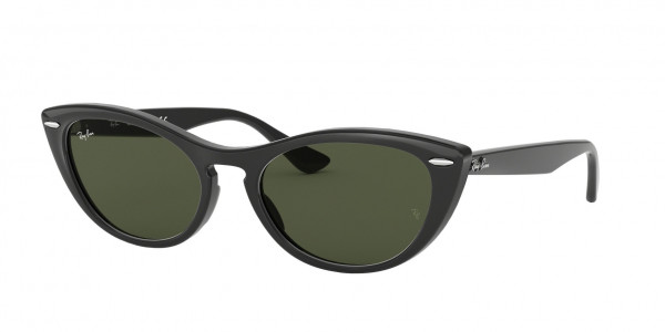 Ray-Ban RB4314N NINA Sunglasses, 601/31 NINA BLACK G-15 GREEN (BLACK)