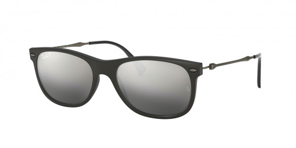 Ray-Ban RB4318 Sunglasses, 601S82 MATTE BLACK GREY MIRROR GRADIE (BLACK)