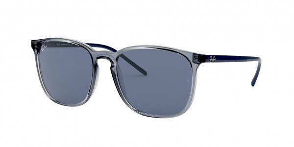 Ray-Ban RB4387 Sunglasses, 639980 TRANSPARENT BLUE DARK BLUE (BLUE)