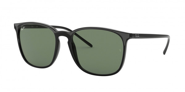 Ray-Ban RB4387F Sunglasses, 901/71 BLACK DARK GREEN (BLACK)
