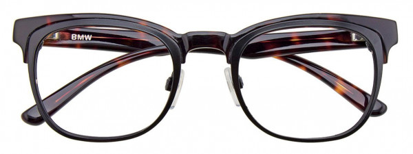 BMW Eyewear B6057 Eyeglasses, 010 - Demi Amber & Black