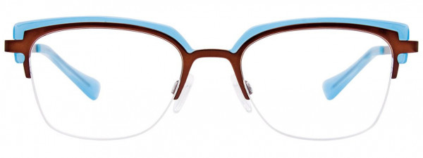 Paradox P5054 Eyeglasses, 010 - Satin Dark Brown & Blue