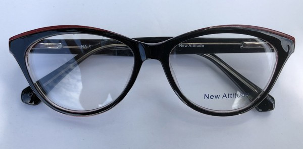 New Attitude NA62 Eyeglasses, 2 - Black/Garnet
