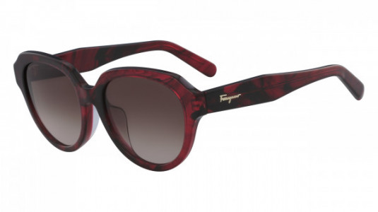 Ferragamo SF906SA Sunglasses, (645) STRIPED TRANSPARENT RED