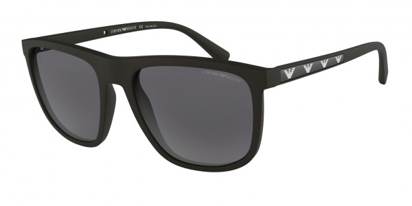 Emporio Armani EA4124 Sunglasses, 573381 MATTE BLACK POLAR GREY (BLACK)
