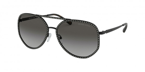 Michael Kors MK1039B MIAMI Sunglasses, 106111 MIAMI MATTE BLACK LIGHT GREY G (BLACK)