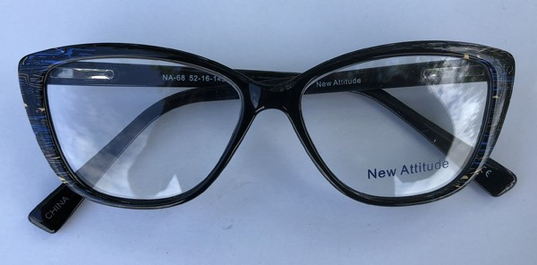 New Attitude NA68 Eyeglasses, 1 - Black Swirl
