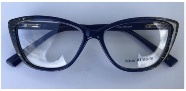 New Attitude NA68 Eyeglasses, 3-Navy Swirl