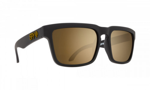 Spy Optic Helm Asian Fit Sunglasses, Soft Matte Black / Happy Bronze with Gold Mirror