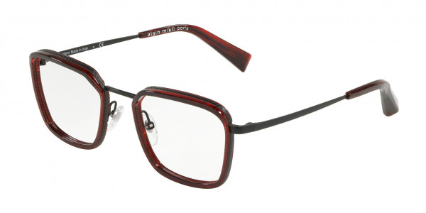 Alain Mikli A02028 BEAUCARRE Eyeglasses, 005 DARK RED POINTILLE/MATTE BLACK (RED)