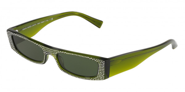 Alain Mikli A05039B EDWIDGE JEWELED Sunglasses, 003/71 TRANSLUCENT GREEN/CRYSTALS (GREEN)