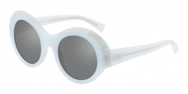 Alain Mikli A05040B ROSELYNE Sunglasses, 003/6G WHITE POINTILLE/CRYSTALS (WHITE)