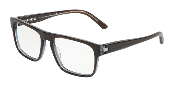 Starck Eyes SH3049 Eyeglasses, 0001 TOP BROWN-CRYSTAL/BLUE (BROWN)