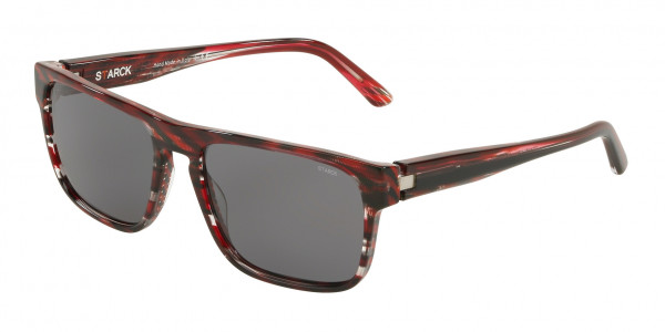 Starck Eyes SH5023 Sunglasses, 000681 STRIPED BLACK RED POINTILLE (RED)