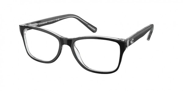 Coach HC6129F Eyeglasses, 5728 BLACK ON CLEAR (BLACK)