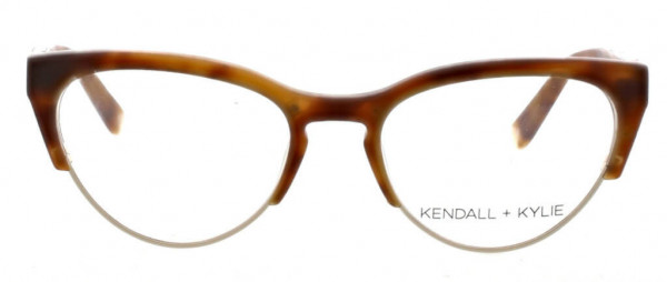 KENDALL + KYLIE Roslyn Eyeglasses, Matte Ginger Whiskey Tortoise with Shiny Light Gold