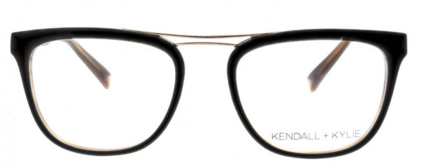 KENDALL + KYLIE Kiera Eyeglasses, Black Over Honey Tortoise/Shiny Light Rose Gold