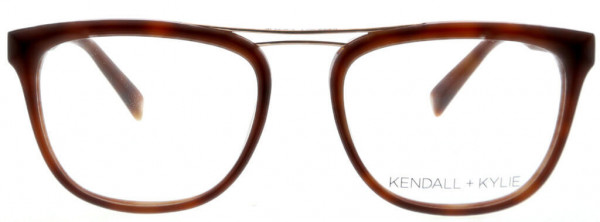 KENDALL + KYLIE Kiera Eyeglasses, Striated Honey Over Sand/Shiny Light Gold
