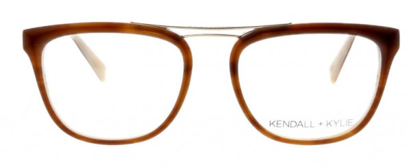 KENDALL + KYLIE Kiera Eyeglasses, Matte Caramel Tortoise/Shiny Classic Rose Gold