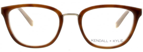 KENDALL + KYLIE Rhea Eyeglasses, Striated Honey/Sand with Shiny Light Gold