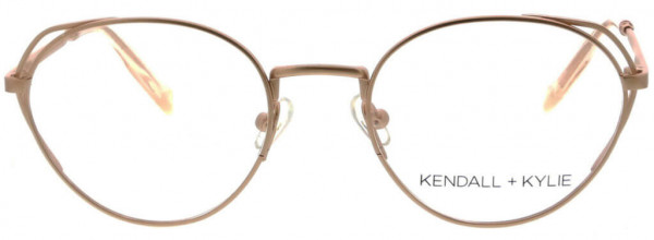 KENDALL + KYLIE Helena Eyeglasses, Satin Rose Gold with Champagne Crystal