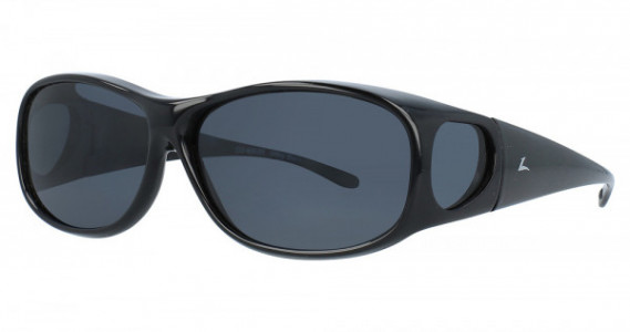 Hilco LEADER FITOVER: CORVO Sunglasses, Shiny Black (Gray lens)