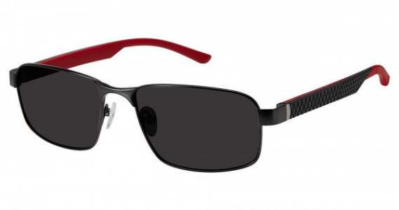Champion FL6003 Eyeglasses, C01 DARK GUN/RED (SILVER FLASH)