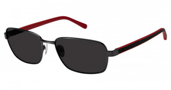 Champion FL6001 Eyeglasses, C01 DARK GUN/RED (SILVER FLASH)
