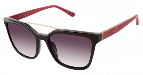Nicole Miller West Sunglasses, C01 Black/Mulberry (Dark Purple Gradient)