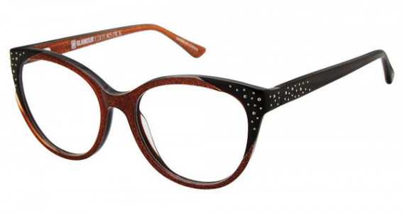 Glamour Editor's Pick GL1002 Eyeglasses, CO1 Brn Glitter/Blk