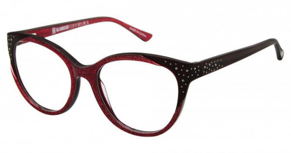 Glamour Editor's Pick GL1002 Eyeglasses, CO3 Magenta/Glt Blk