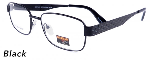 Smilen Eyewear Gotham Premium Steel 28 Eyeglasses, Black