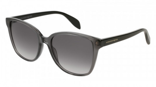 Alexander McQueen AM0145S Sunglasses, 001 - GREY with BLACK temples and GREY lenses