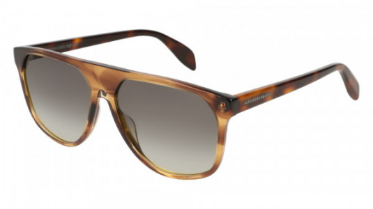 Alexander McQueen AM0146S Sunglasses, 003 - HAVANA with GREY lenses