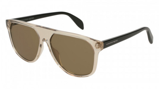 Alexander McQueen AM0146S Sunglasses, 004 - BROWN with BLACK temples and BROWN lenses