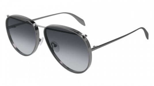 Alexander McQueen AM0170S Sunglasses, 003 - RUTHENIUM with GREY lenses