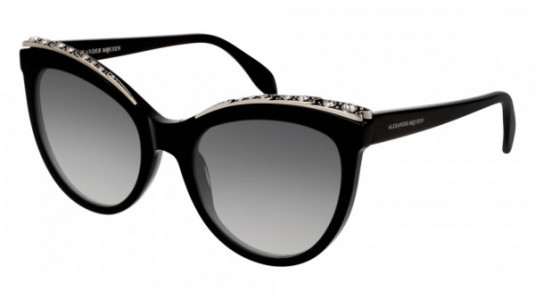 Alexander McQueen AM0181S Sunglasses, 002 - BLACK with GREY lenses