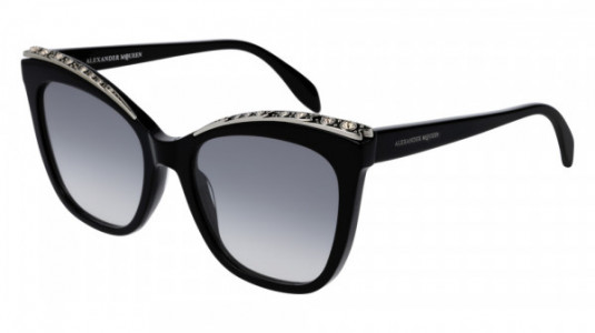 Alexander McQueen AM0182S Sunglasses, 002 - BLACK with GREY lenses