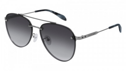 Alexander McQueen AM0183SK Sunglasses, 003 - RUTHENIUM with GREY lenses