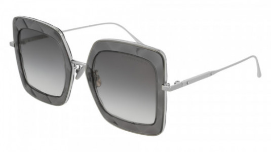 Bottega Veneta BV0209S Sunglasses, 001 - GREY with SILVER temples and GREY lenses
